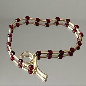 Minimalist Genuine Garnet Bracelet